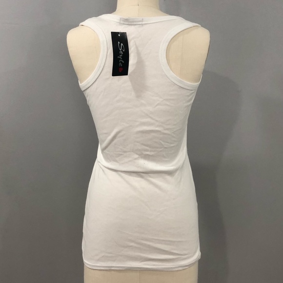 White Racerback Tank - Picture 3 of 5